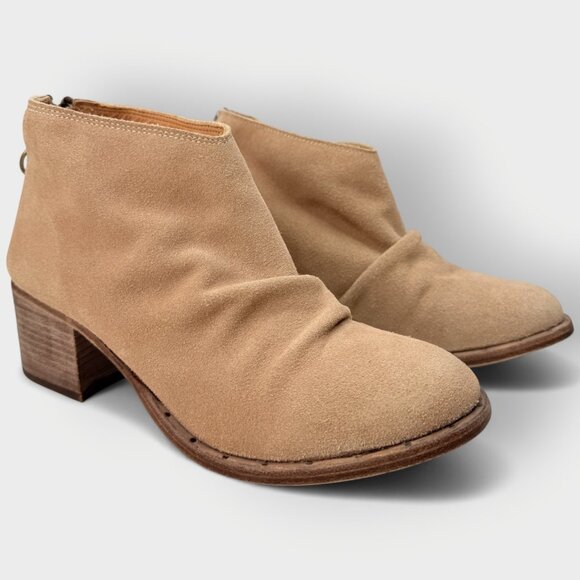 Beek Eaglet Stone Suede Ankle Boots Women’s 9 Block Heel Short Shaft Booties - Picture 1 of 10